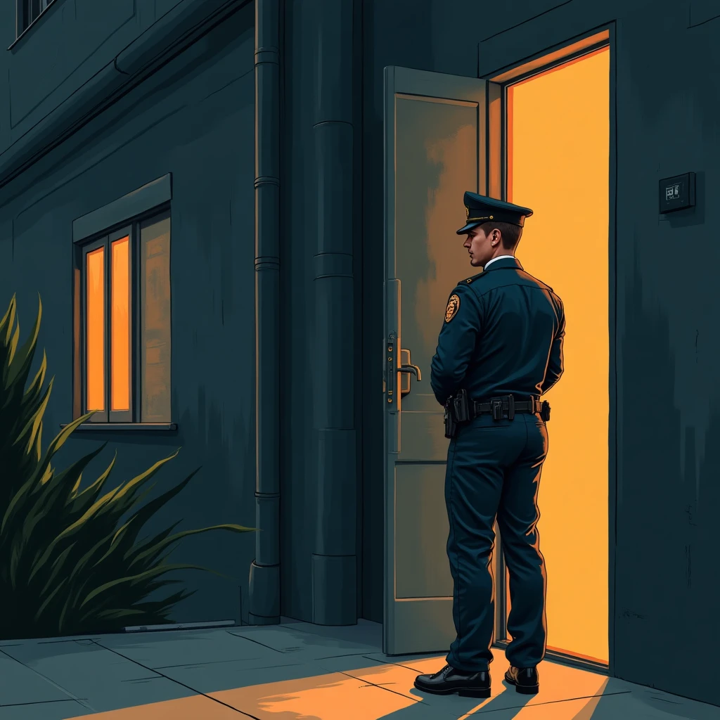 Guardia de seguridad en acción