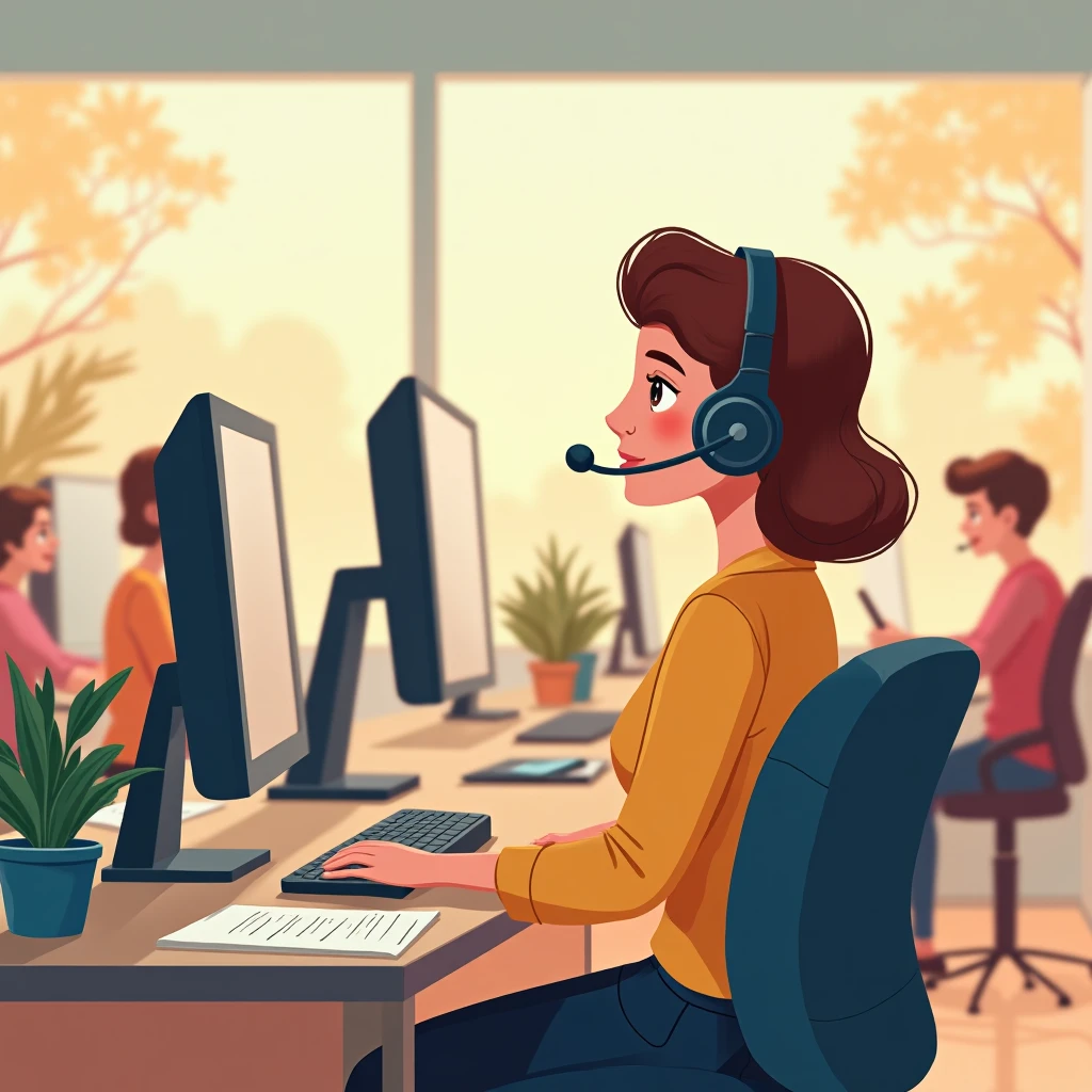 Customer service professional at work