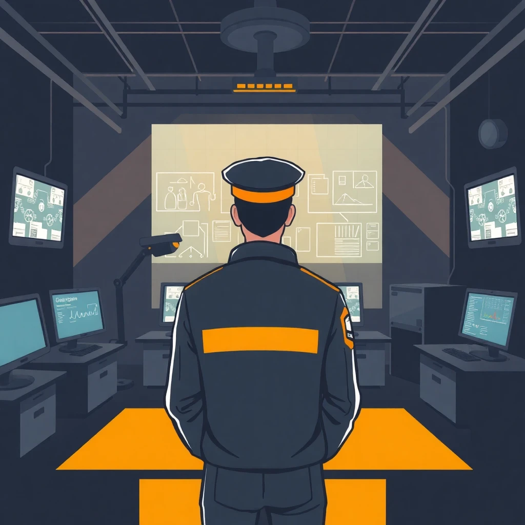 Agent de sécurité en action