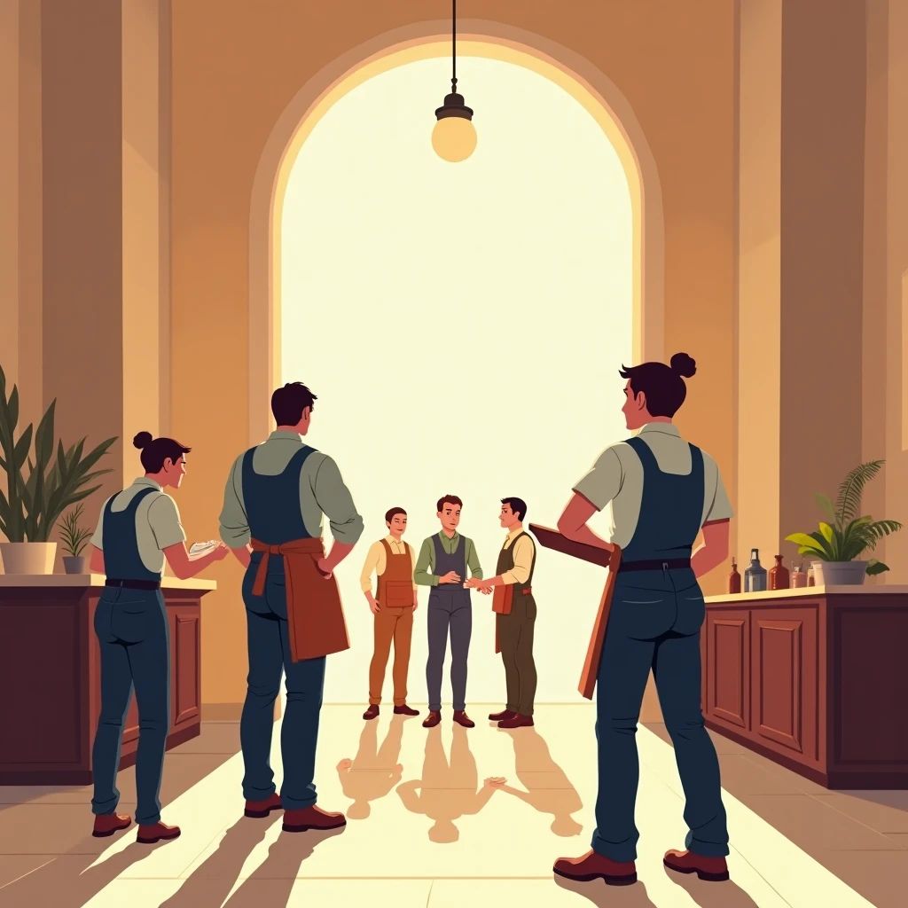 Travail d'équipe dans un hôtel