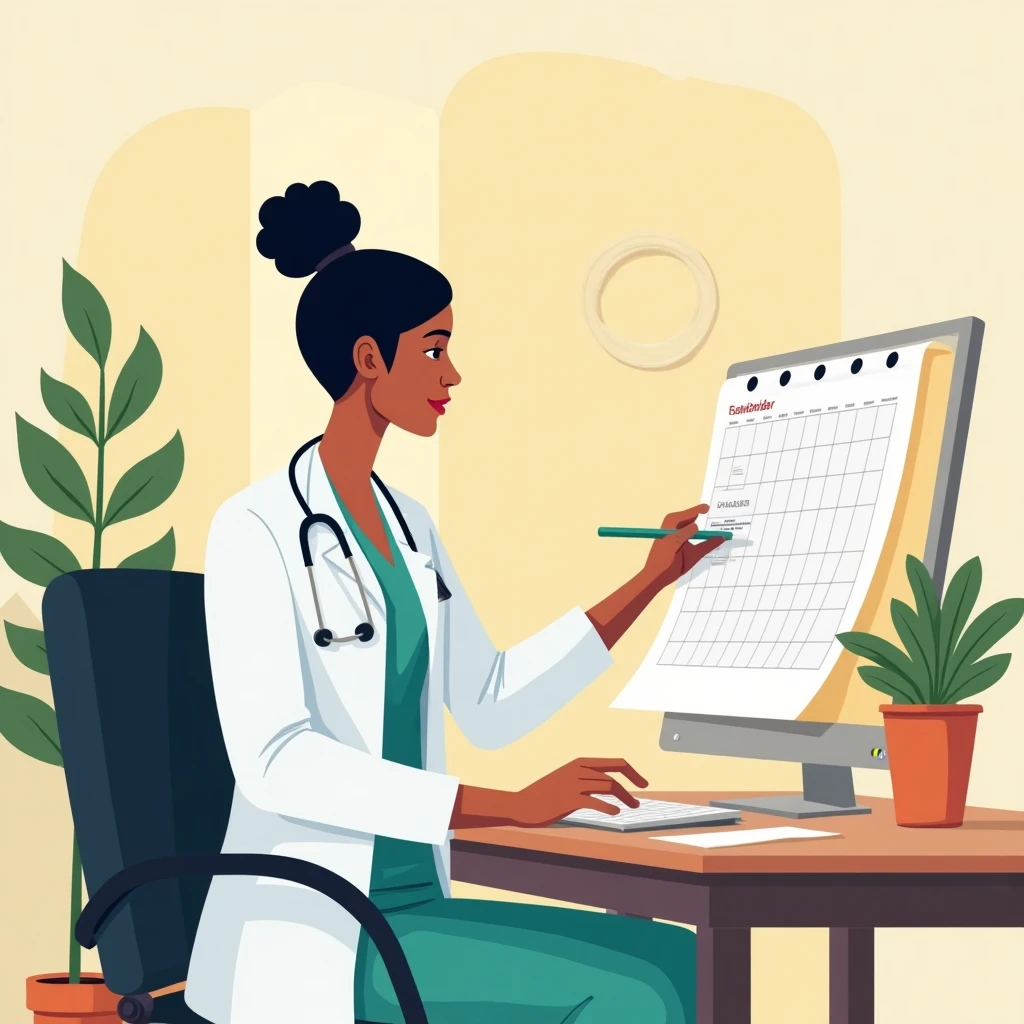 Trabajador de salud en un ambiente flexible