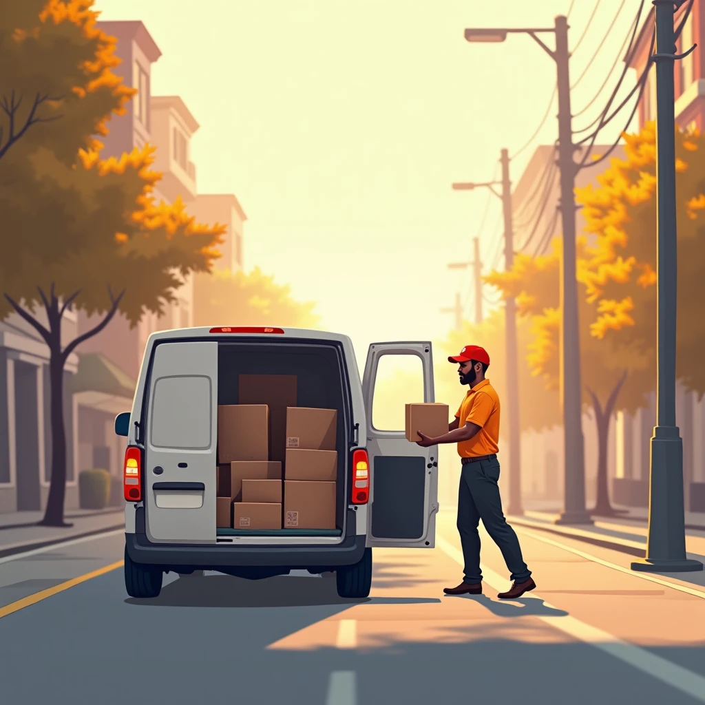 Delivery driver starting the day