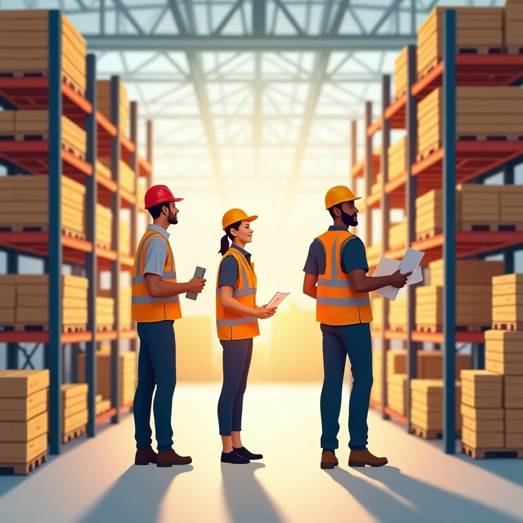 Interior de un almacén logístico