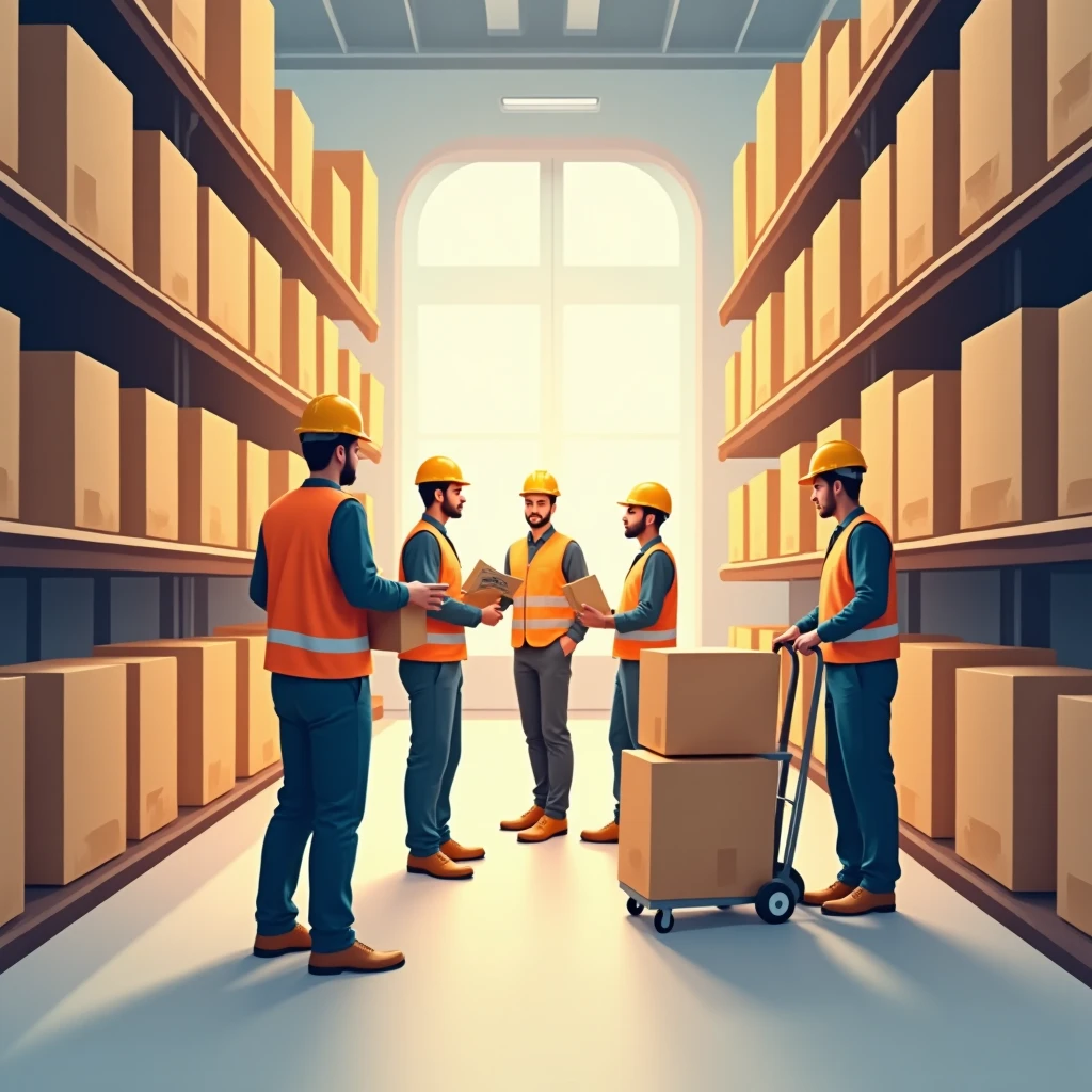 Equipo logístico en acción