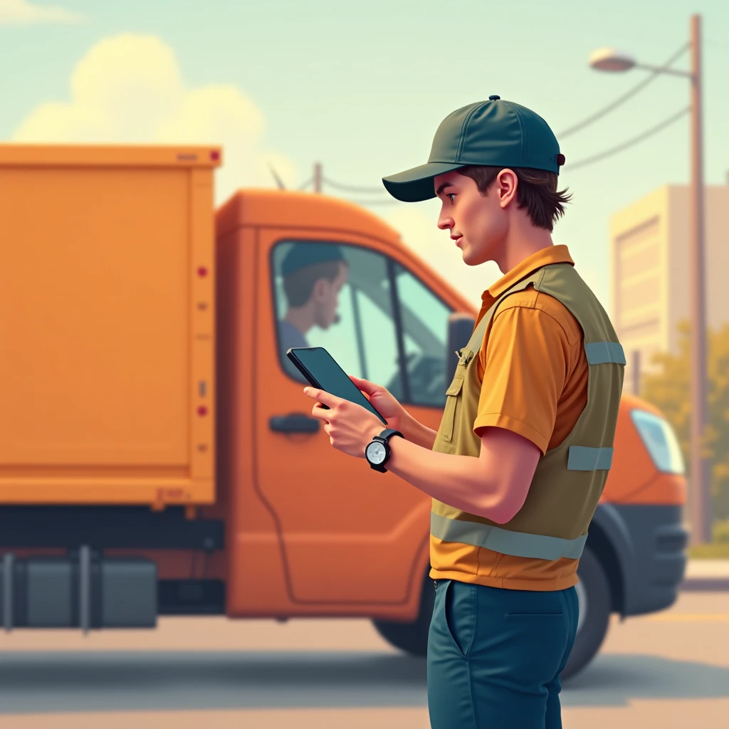 Livreur vérifiant ses livraisons