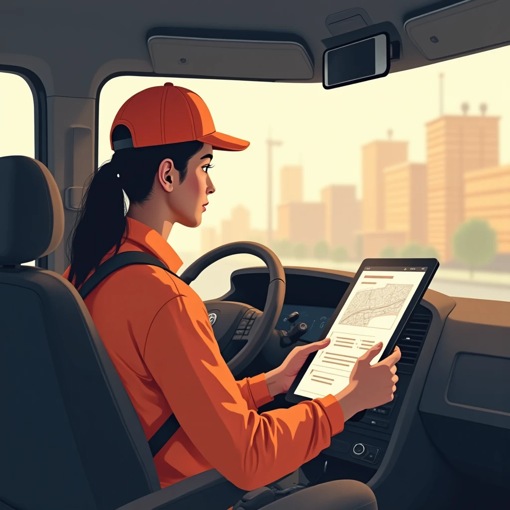 Chauffeur préparant sa tournée