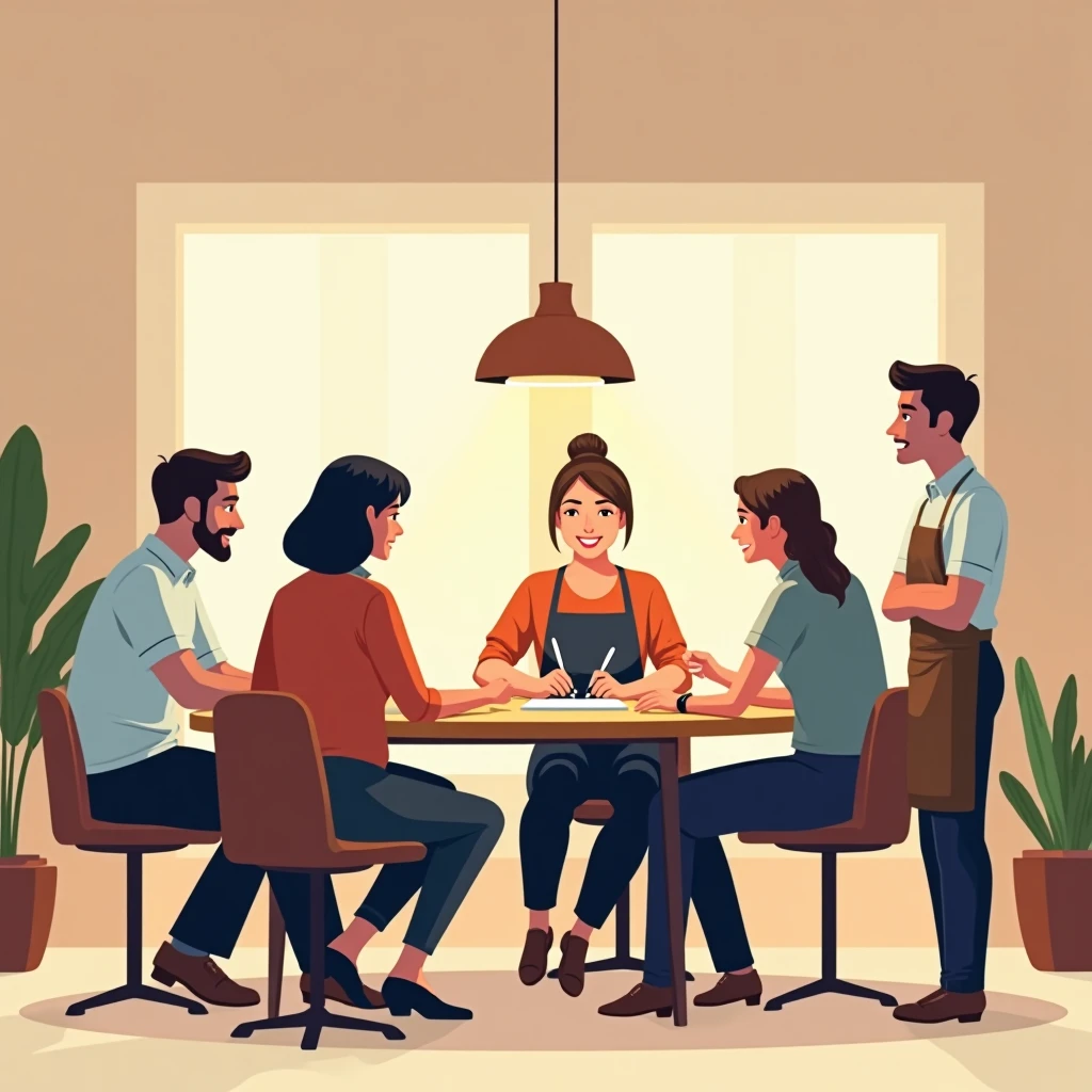 Discussion d'équipe en restauration