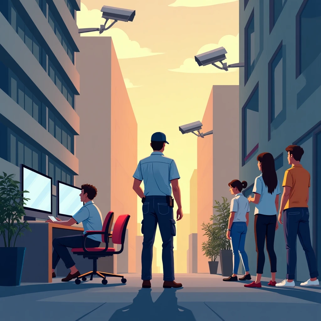 Agent de sécurité en service