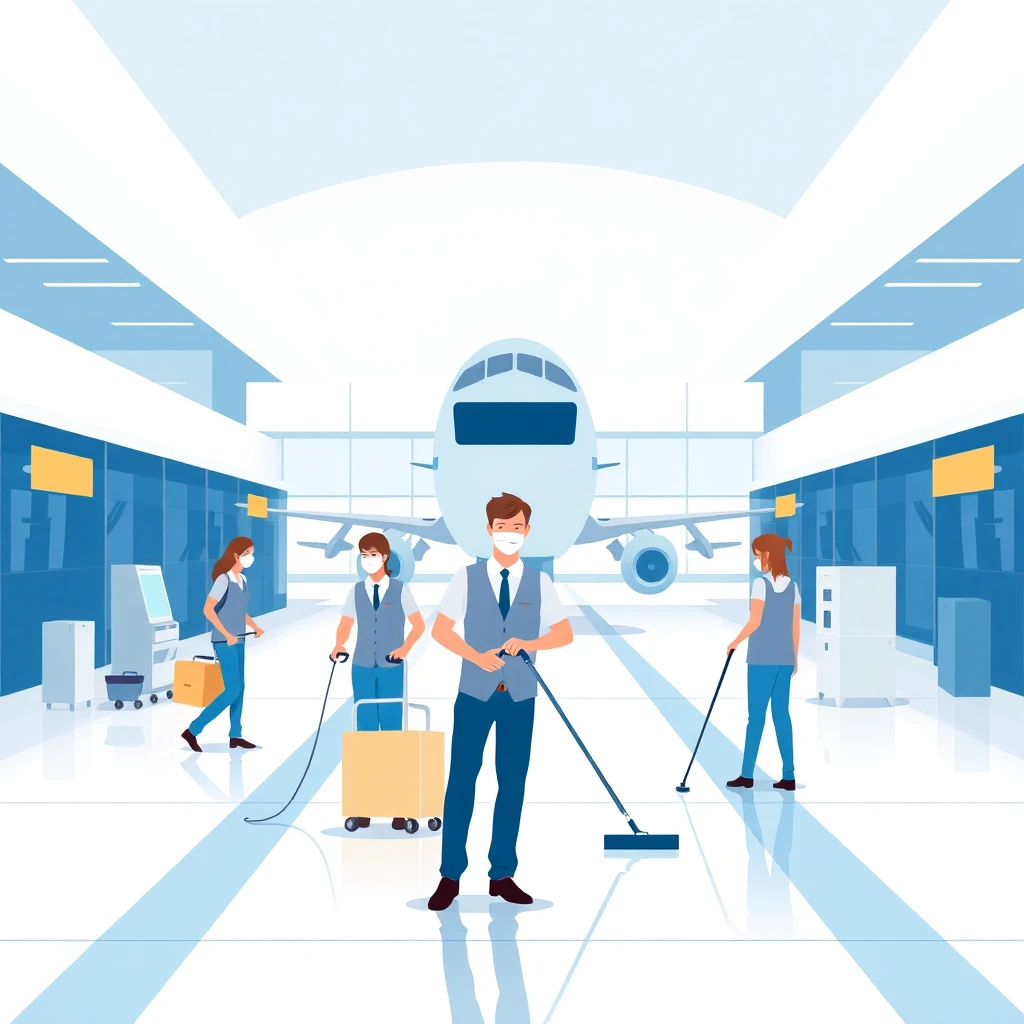 Empleo de limpieza en un aeropuerto