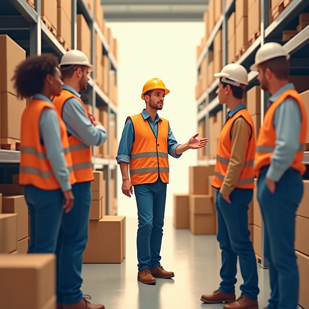 Führungskraft im Lager