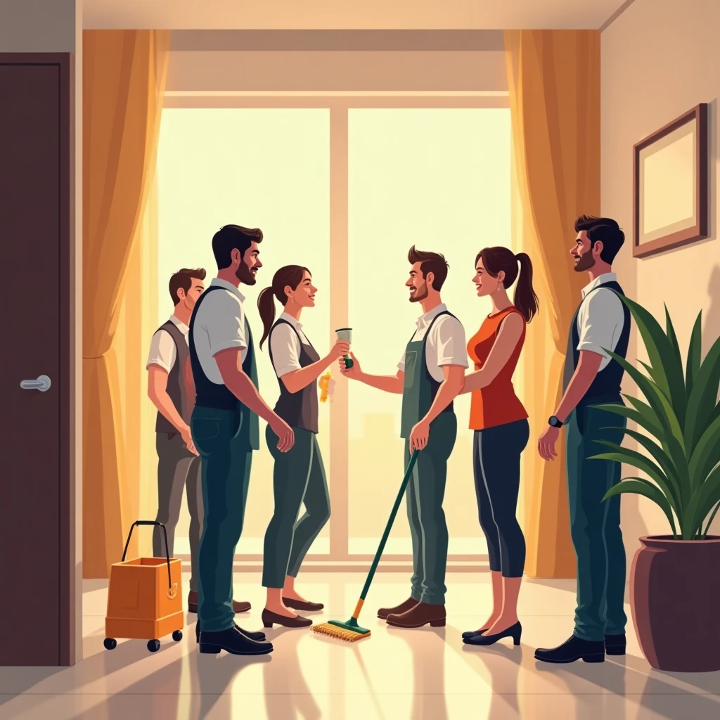 Supervisor de limpieza en acción