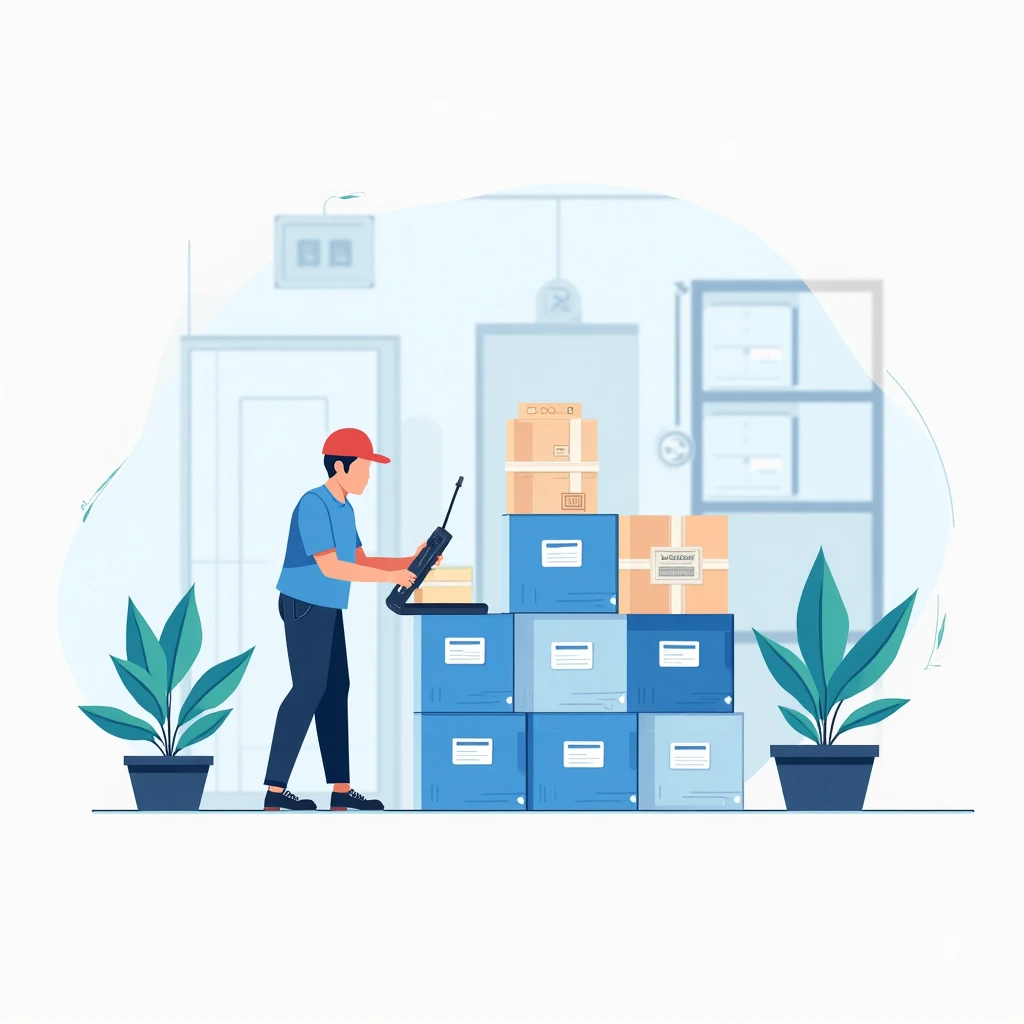 Organizando paquetes en un almacén