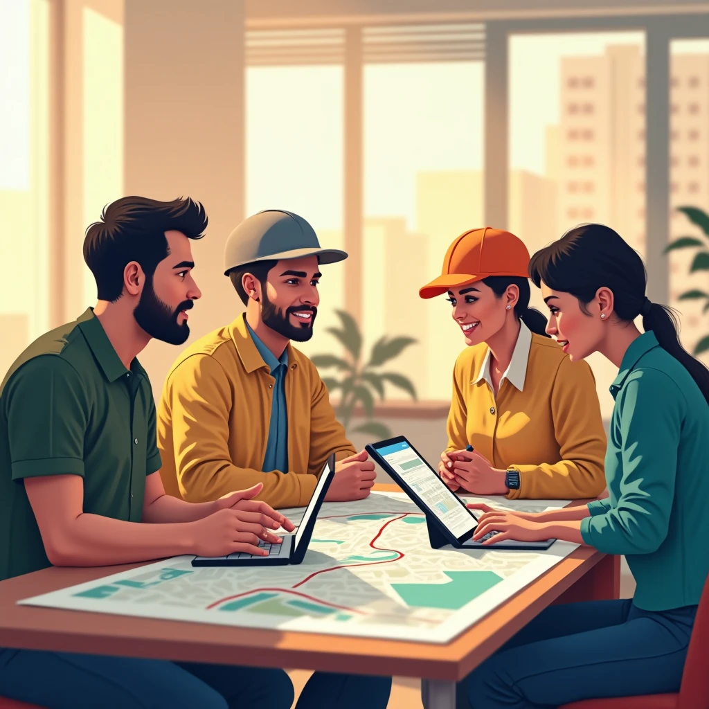 Conductores planificando sus rutas