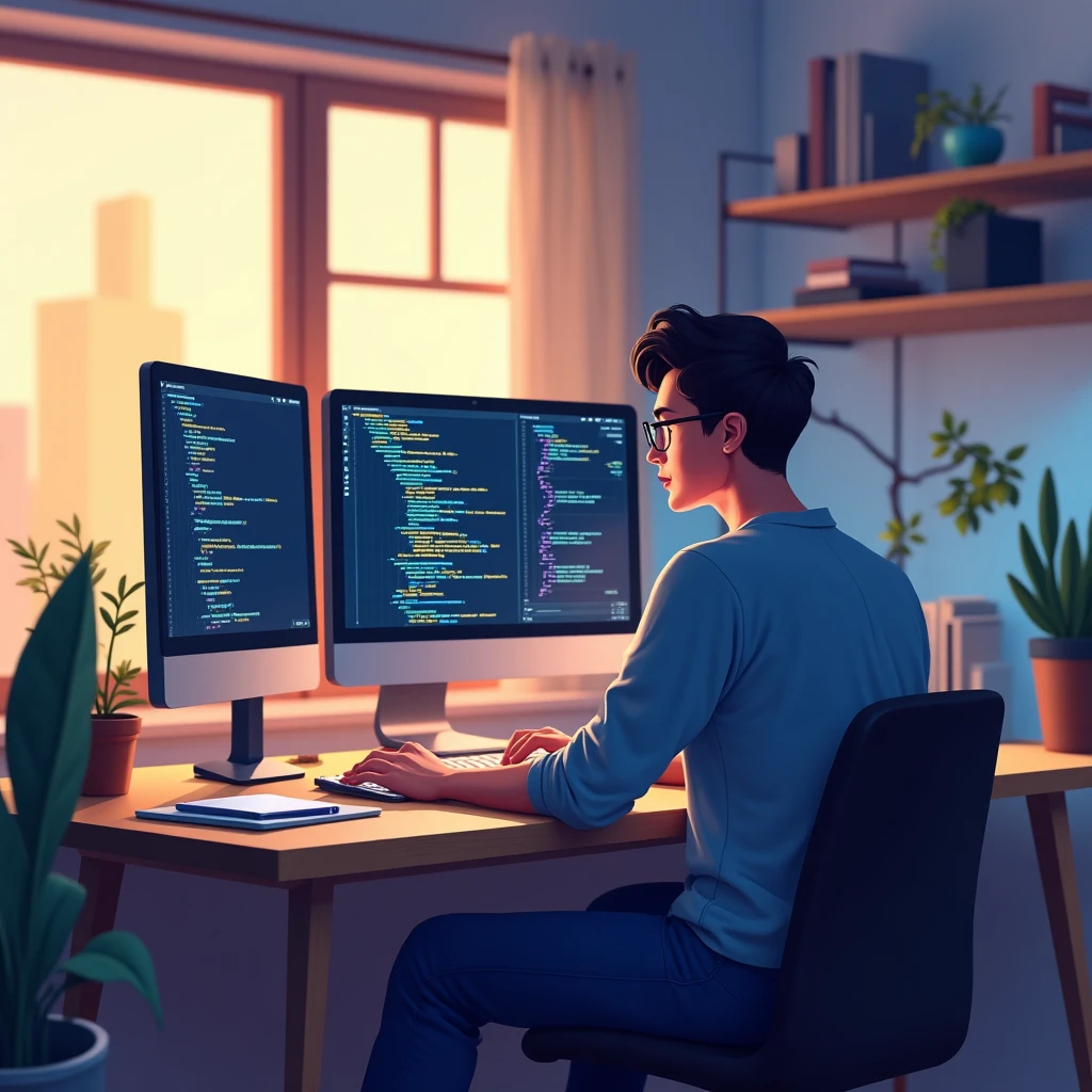 Remote developer at work