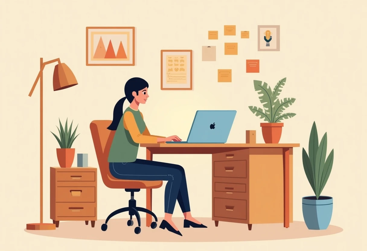 Freelancer trabajando desde casa