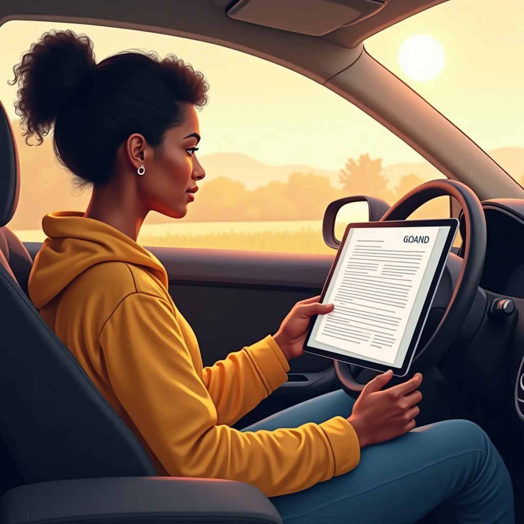 Driver reviewing job contract