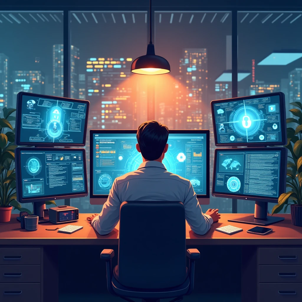 IT security professional at work