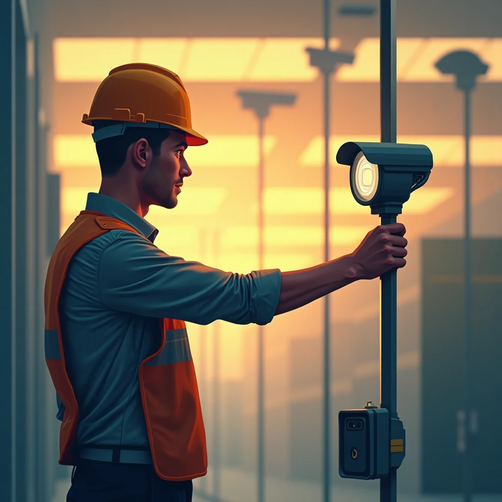 Sicherheitsmitarbeiter bei der Arbeit