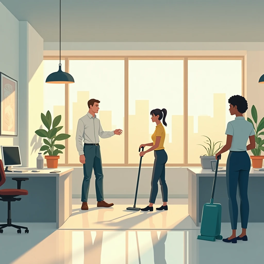 Reinigungskraft bei der Arbeit