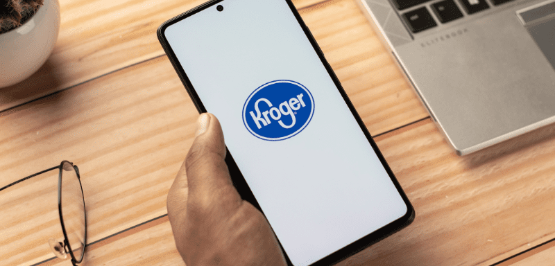 Logo da Kroger em smartphone.