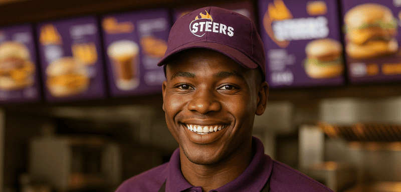 Steers team member smiling.